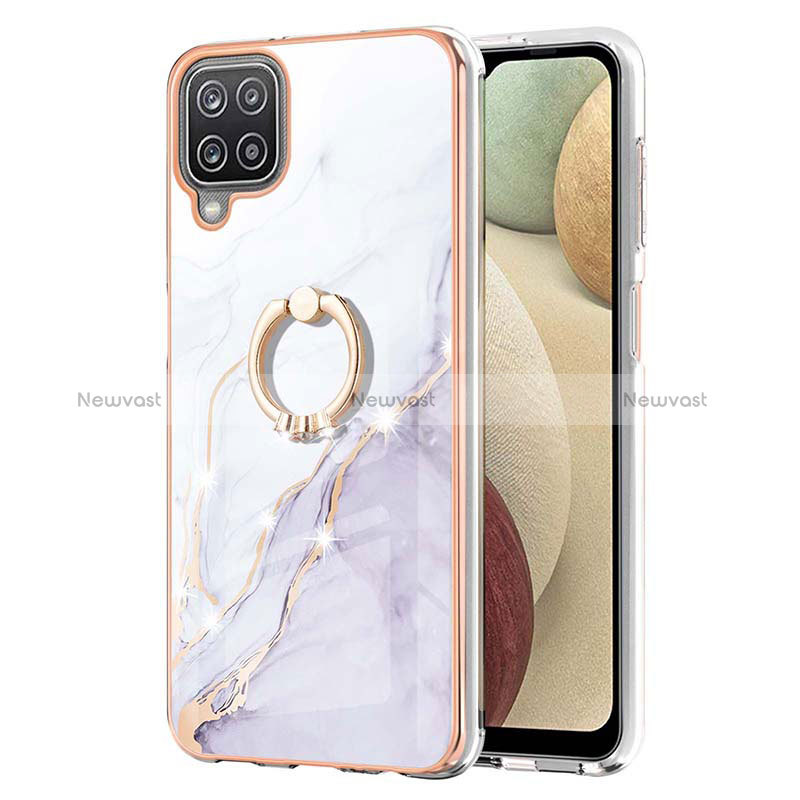 Silicone Candy Rubber Gel Fashionable Pattern Soft Case Cover with Finger Ring Stand Y05B for Samsung Galaxy M12