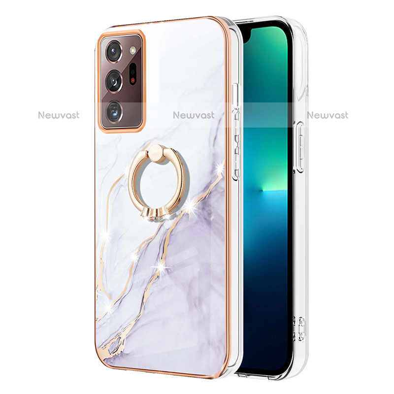 Silicone Candy Rubber Gel Fashionable Pattern Soft Case Cover with Finger Ring Stand Y05B for Samsung Galaxy Note 20 Ultra 5G