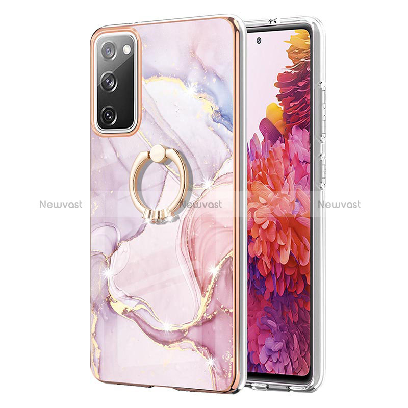 Silicone Candy Rubber Gel Fashionable Pattern Soft Case Cover with Finger Ring Stand Y05B for Samsung Galaxy S20 FE (2022) 5G