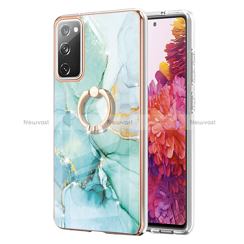 Silicone Candy Rubber Gel Fashionable Pattern Soft Case Cover with Finger Ring Stand Y05B for Samsung Galaxy S20 FE (2022) 5G