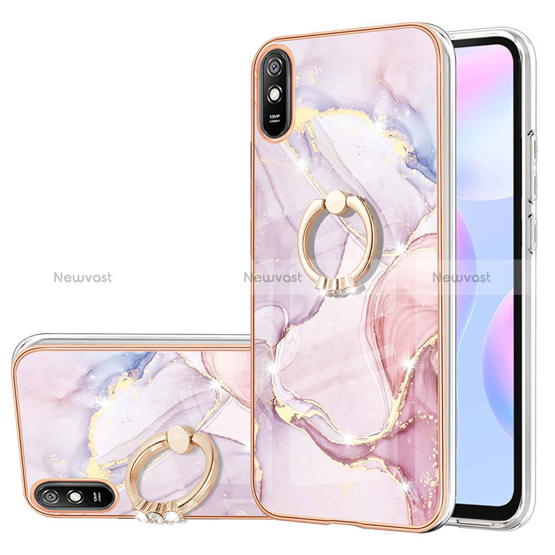 Silicone Candy Rubber Gel Fashionable Pattern Soft Case Cover with Finger Ring Stand Y05B for Xiaomi Redmi 9i