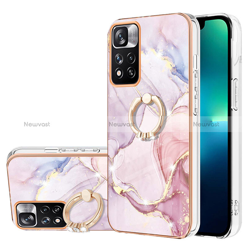 Silicone Candy Rubber Gel Fashionable Pattern Soft Case Cover with Finger Ring Stand Y05B for Xiaomi Redmi Note 11 Pro+ Plus 5G
