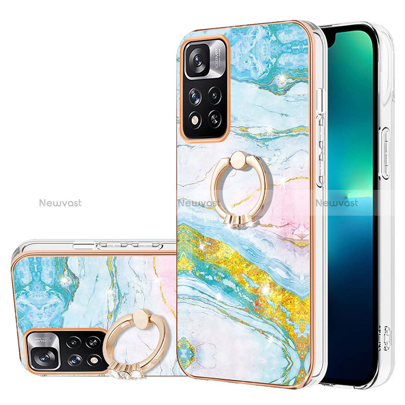 Silicone Candy Rubber Gel Fashionable Pattern Soft Case Cover with Finger Ring Stand Y05B for Xiaomi Redmi Note 11 Pro+ Plus 5G