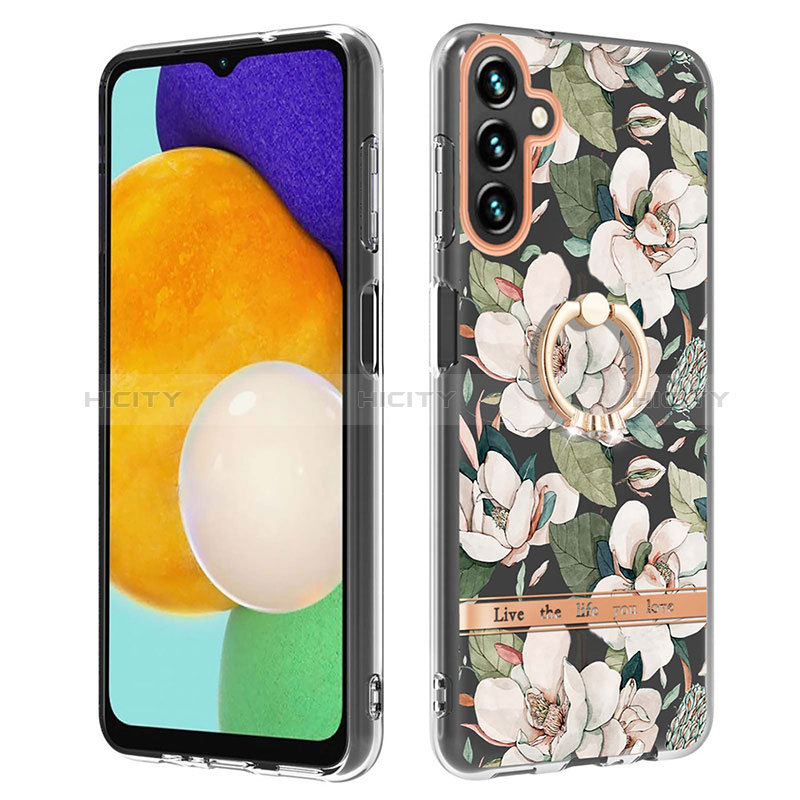 Silicone Candy Rubber Gel Fashionable Pattern Soft Case Cover with Finger Ring Stand Y06B for Samsung Galaxy A04s