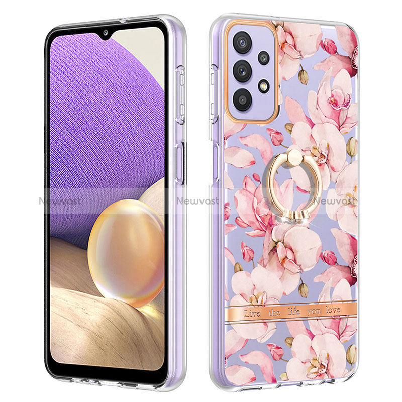 Silicone Candy Rubber Gel Fashionable Pattern Soft Case Cover with Finger Ring Stand Y06B for Samsung Galaxy A23 4G