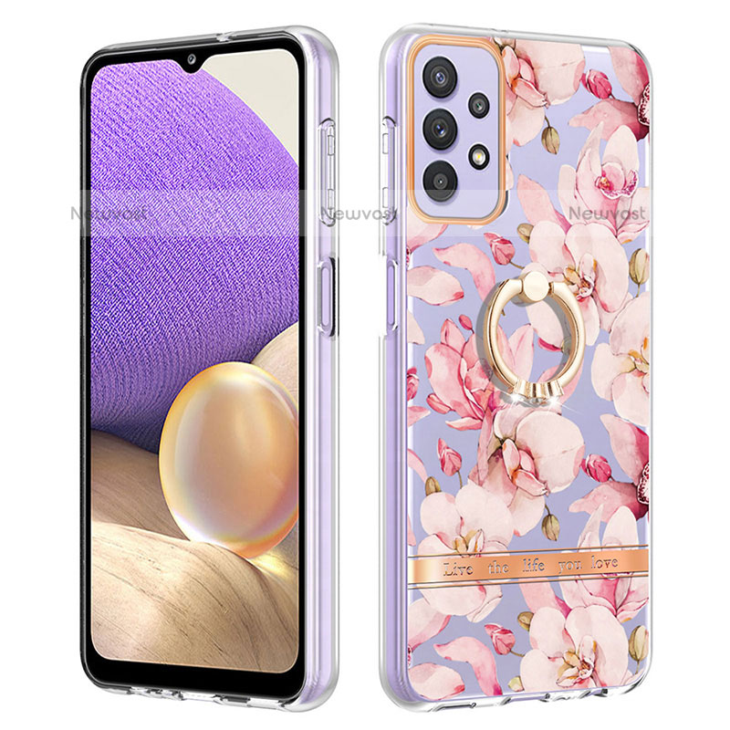 Silicone Candy Rubber Gel Fashionable Pattern Soft Case Cover with Finger Ring Stand Y06B for Samsung Galaxy A23 5G