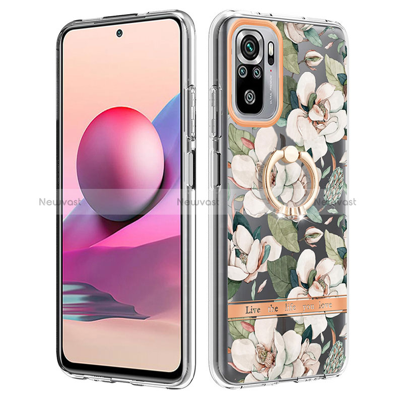 Silicone Candy Rubber Gel Fashionable Pattern Soft Case Cover with Finger Ring Stand Y06B for Xiaomi Poco M5S