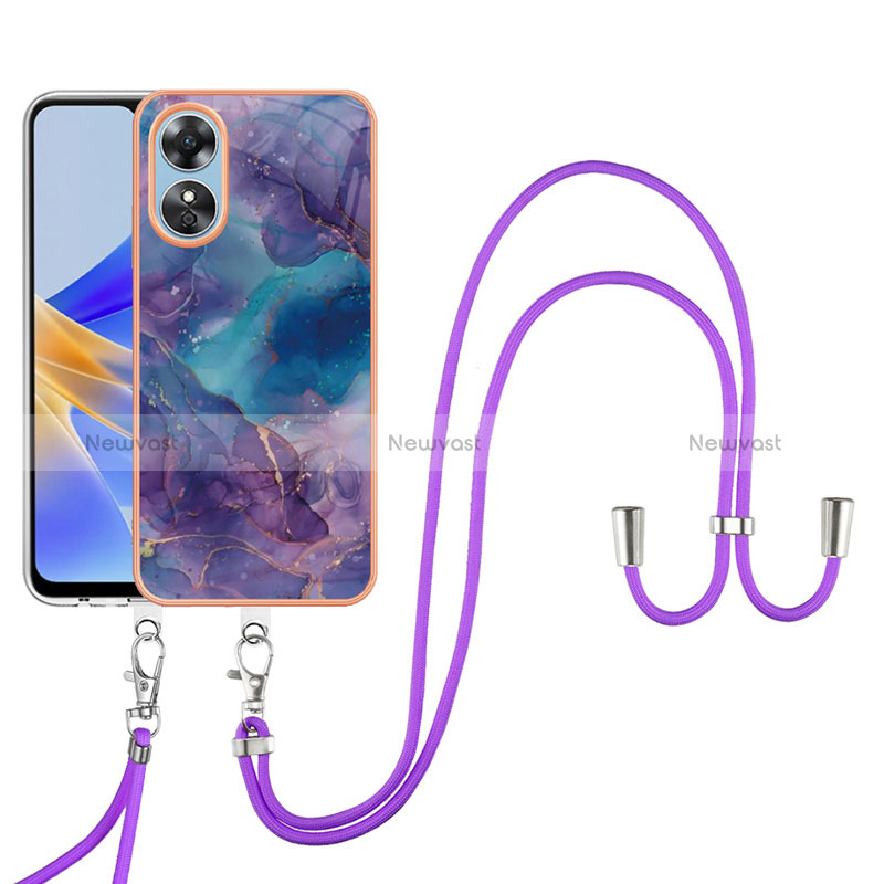 Silicone Candy Rubber Gel Fashionable Pattern Soft Case Cover with Finger Ring Stand YB1 for Oppo A17