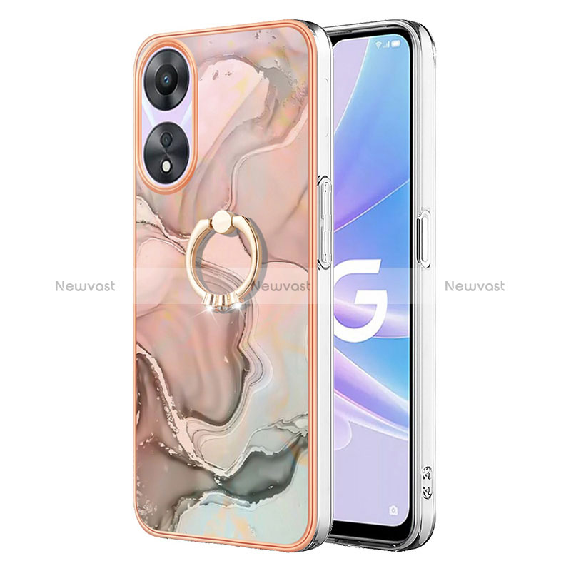 Silicone Candy Rubber Gel Fashionable Pattern Soft Case Cover with Finger Ring Stand YB1 for Oppo A78 5G Mixed