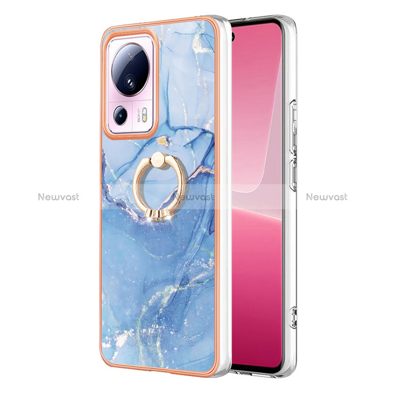 Silicone Candy Rubber Gel Fashionable Pattern Soft Case Cover with Finger Ring Stand YB1 for Xiaomi Mi 13 Lite 5G