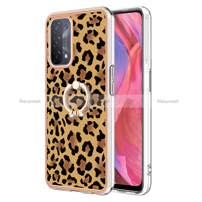 Silicone Candy Rubber Gel Fashionable Pattern Soft Case Cover with Finger Ring Stand YB2 for Oppo A93 5G