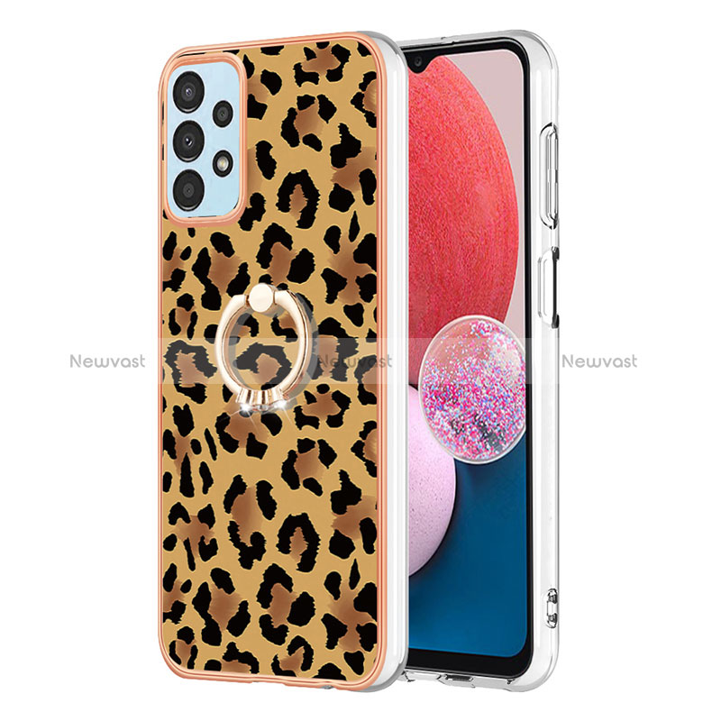 Silicone Candy Rubber Gel Fashionable Pattern Soft Case Cover with Finger Ring Stand YB2 for Samsung Galaxy A23 4G