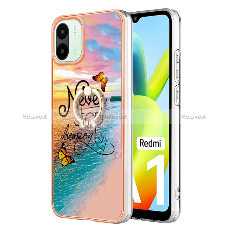 Silicone Candy Rubber Gel Fashionable Pattern Soft Case Cover with Finger Ring Stand YB3 for Xiaomi Redmi A1
