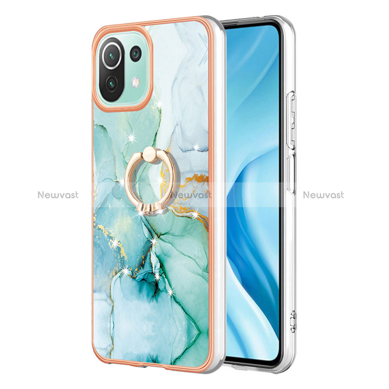 Silicone Candy Rubber Gel Fashionable Pattern Soft Case Cover with Finger Ring Stand YB5 for Xiaomi Mi 11 Lite 5G