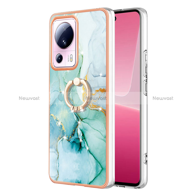 Silicone Candy Rubber Gel Fashionable Pattern Soft Case Cover with Finger Ring Stand YB5 for Xiaomi Mi 13 Lite 5G