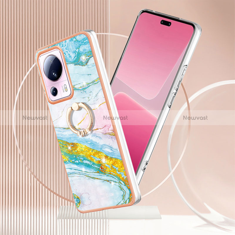 Silicone Candy Rubber Gel Fashionable Pattern Soft Case Cover with Finger Ring Stand YB5 for Xiaomi Mi 13 Lite 5G