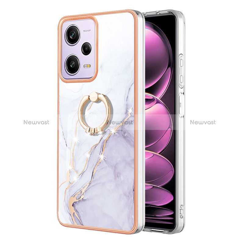Silicone Candy Rubber Gel Fashionable Pattern Soft Case Cover with Finger Ring Stand YB5 for Xiaomi Redmi Note 12 Pro 5G