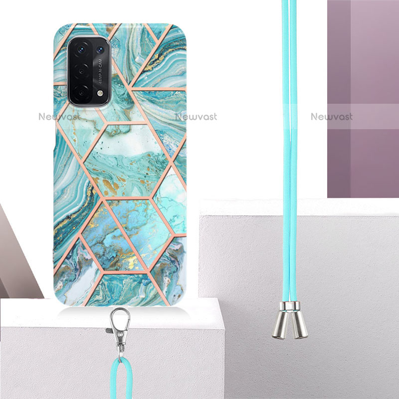Silicone Candy Rubber Gel Fashionable Pattern Soft Case Cover with Lanyard Strap Y01B for OnePlus Nord N200 5G