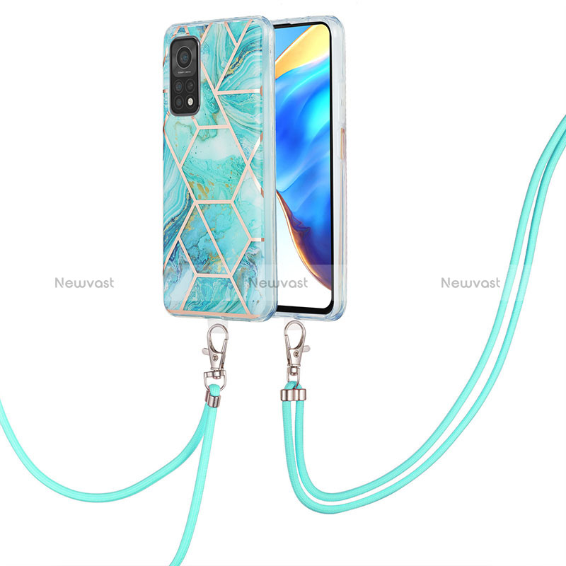 Silicone Candy Rubber Gel Fashionable Pattern Soft Case Cover with Lanyard Strap Y01B for Xiaomi Mi 10T 5G