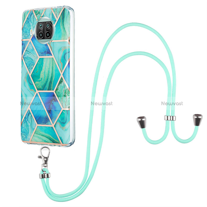 Silicone Candy Rubber Gel Fashionable Pattern Soft Case Cover with Lanyard Strap Y01B for Xiaomi Mi 10T Lite 5G