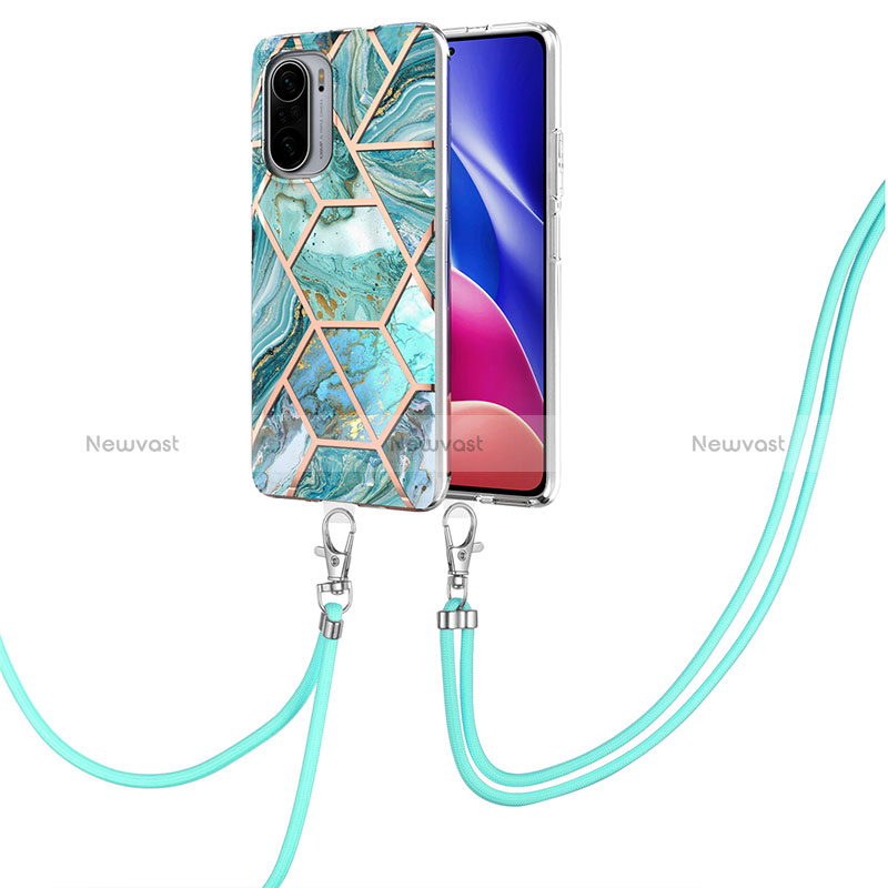 Silicone Candy Rubber Gel Fashionable Pattern Soft Case Cover with Lanyard Strap Y01B for Xiaomi Mi 11X Pro 5G