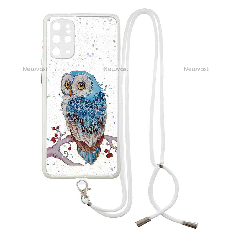 Silicone Candy Rubber Gel Fashionable Pattern Soft Case Cover with Lanyard Strap Y01X for Samsung Galaxy S20 Plus 5G