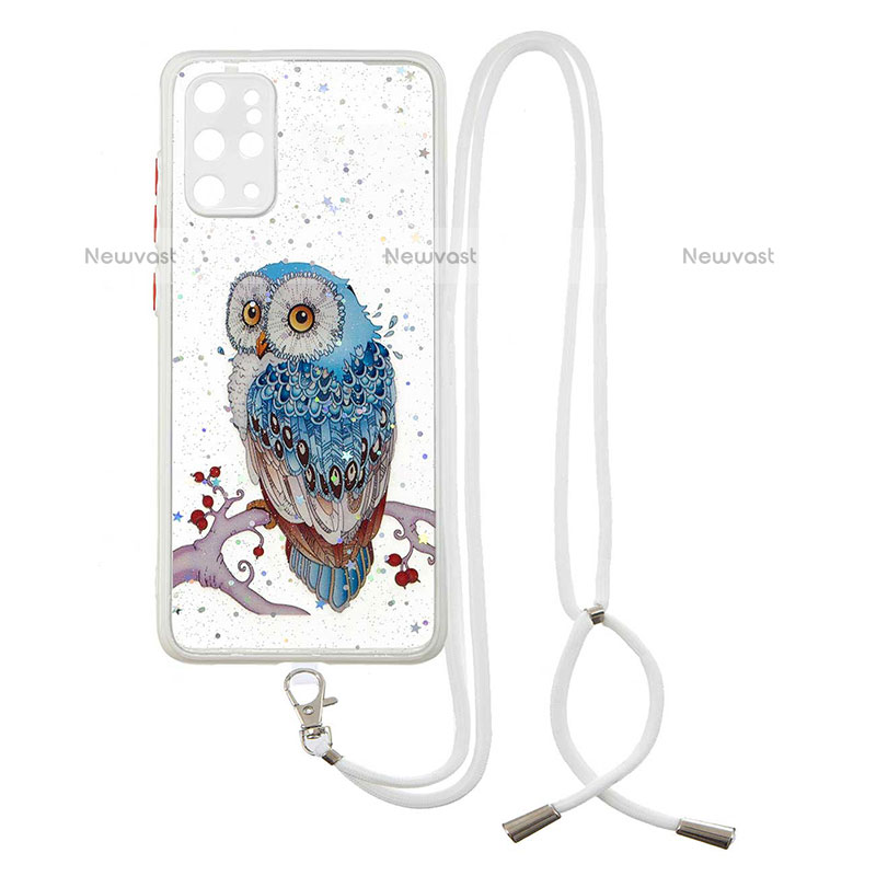 Silicone Candy Rubber Gel Fashionable Pattern Soft Case Cover with Lanyard Strap Y01X for Samsung Galaxy S20 Plus 5G Mixed