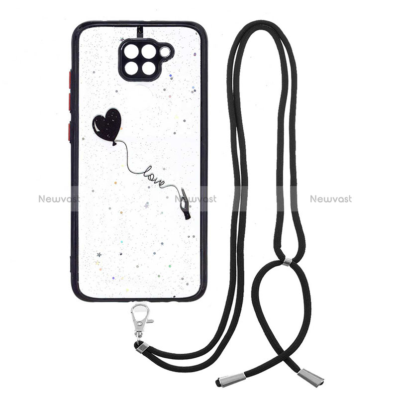 Silicone Candy Rubber Gel Fashionable Pattern Soft Case Cover with Lanyard Strap Y01X for Xiaomi Redmi 10X 4G