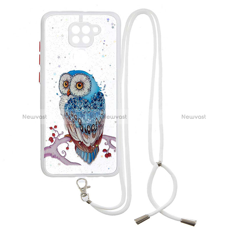 Silicone Candy Rubber Gel Fashionable Pattern Soft Case Cover with Lanyard Strap Y01X for Xiaomi Redmi Note 9 Mixed