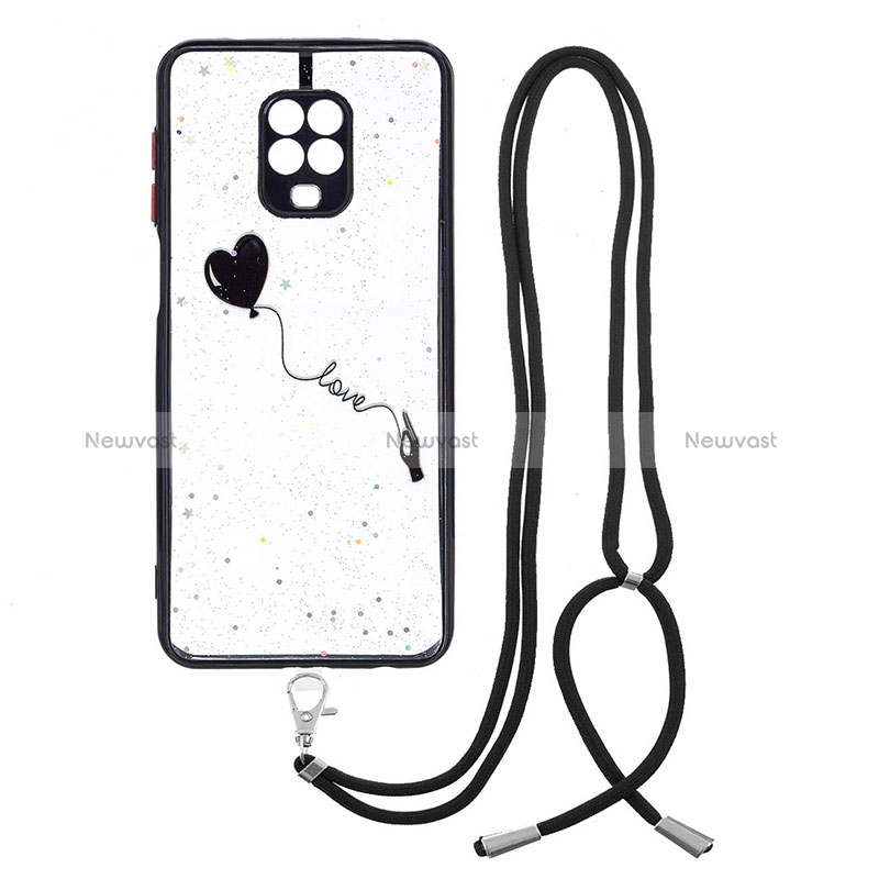 Silicone Candy Rubber Gel Fashionable Pattern Soft Case Cover with Lanyard Strap Y01X for Xiaomi Redmi Note 9 Pro
