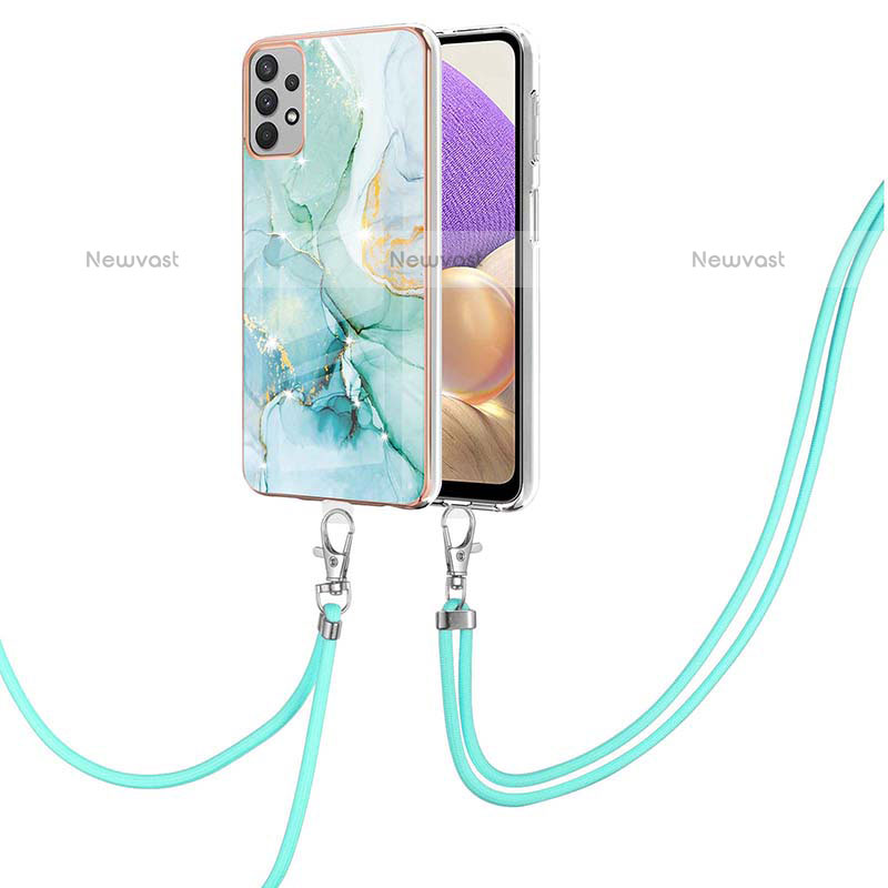 Silicone Candy Rubber Gel Fashionable Pattern Soft Case Cover with Lanyard Strap Y05B for Samsung Galaxy A23 5G