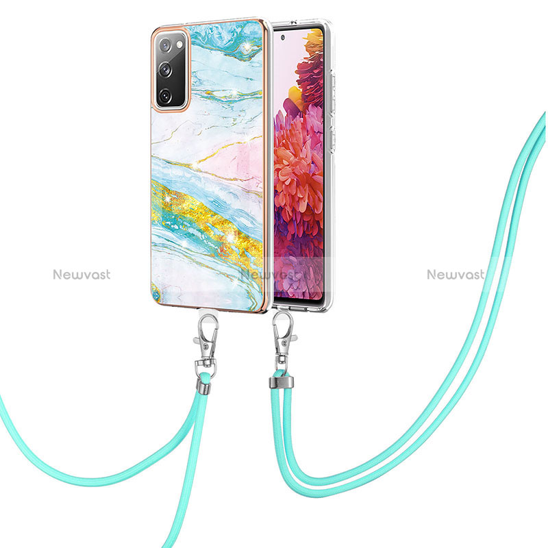 Silicone Candy Rubber Gel Fashionable Pattern Soft Case Cover with Lanyard Strap Y05B for Samsung Galaxy S20 Lite 5G
