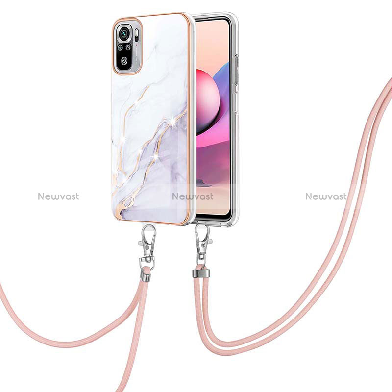 Silicone Candy Rubber Gel Fashionable Pattern Soft Case Cover with Lanyard Strap Y05B for Xiaomi Poco M5S