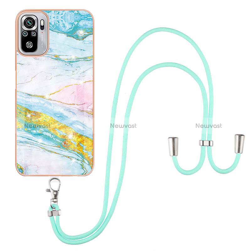 Silicone Candy Rubber Gel Fashionable Pattern Soft Case Cover with Lanyard Strap Y05B for Xiaomi Poco M5S
