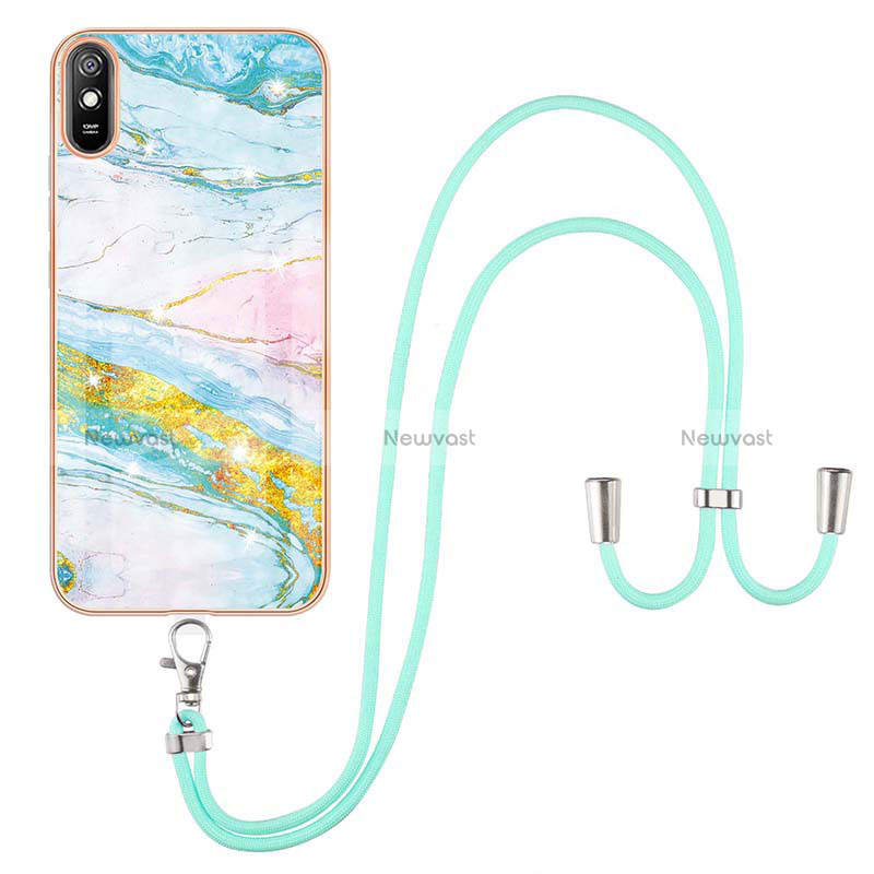 Silicone Candy Rubber Gel Fashionable Pattern Soft Case Cover with Lanyard Strap Y05B for Xiaomi Redmi 9A