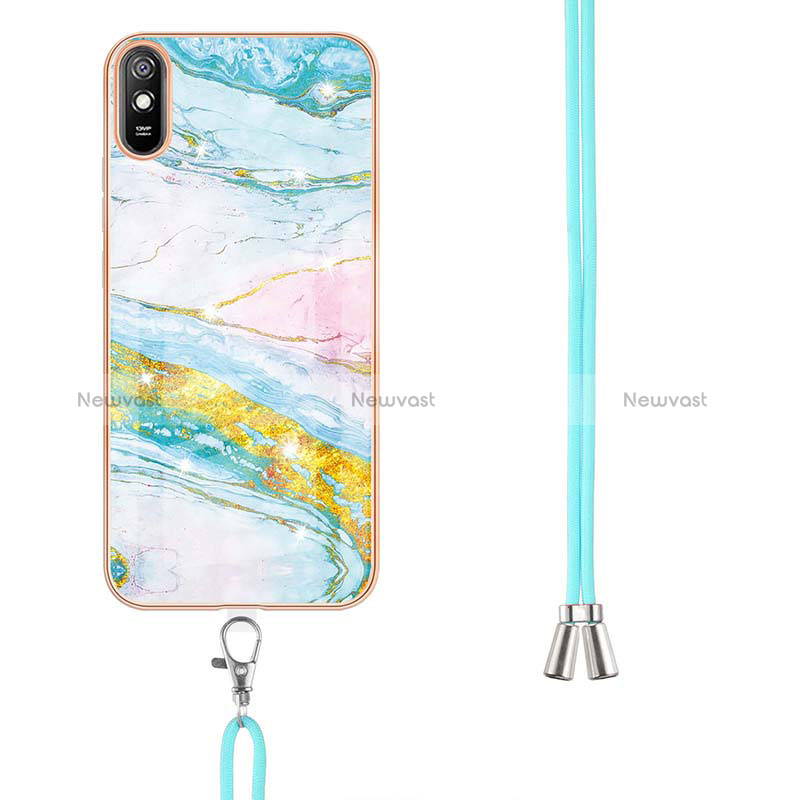 Silicone Candy Rubber Gel Fashionable Pattern Soft Case Cover with Lanyard Strap Y05B for Xiaomi Redmi 9AT