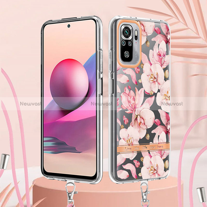 Silicone Candy Rubber Gel Fashionable Pattern Soft Case Cover with Lanyard Strap Y06B for Xiaomi Poco M5S