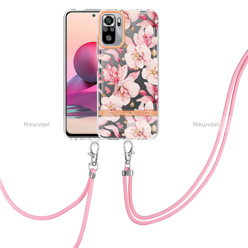 Silicone Candy Rubber Gel Fashionable Pattern Soft Case Cover with Lanyard Strap Y06B for Xiaomi Poco M5S