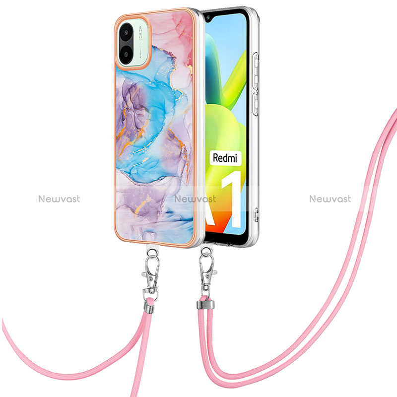 Silicone Candy Rubber Gel Fashionable Pattern Soft Case Cover with Lanyard Strap YB3 for Xiaomi Redmi A1