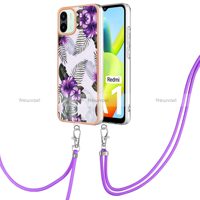 Silicone Candy Rubber Gel Fashionable Pattern Soft Case Cover with Lanyard Strap YB3 for Xiaomi Redmi A2