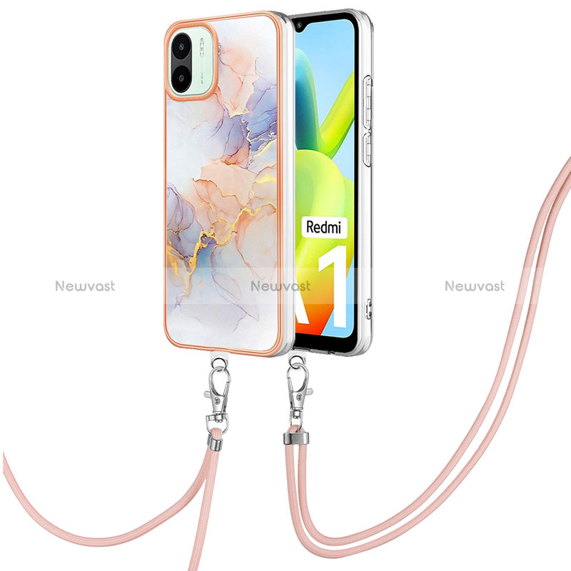 Silicone Candy Rubber Gel Fashionable Pattern Soft Case Cover with Lanyard Strap YB3 for Xiaomi Redmi A2