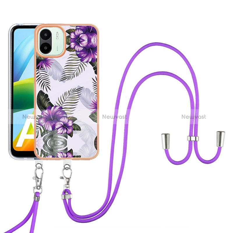 Silicone Candy Rubber Gel Fashionable Pattern Soft Case Cover with Lanyard Strap YB3 for Xiaomi Redmi A2 Plus