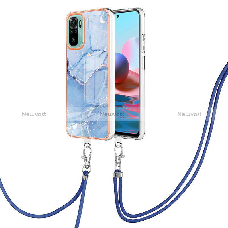 Silicone Candy Rubber Gel Fashionable Pattern Soft Case Cover with Lanyard Strap YB7 for Xiaomi Poco M5S