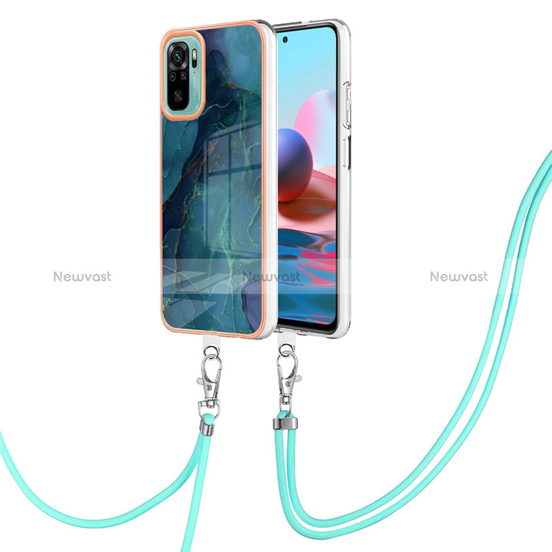 Silicone Candy Rubber Gel Fashionable Pattern Soft Case Cover with Lanyard Strap YB7 for Xiaomi Poco M5S