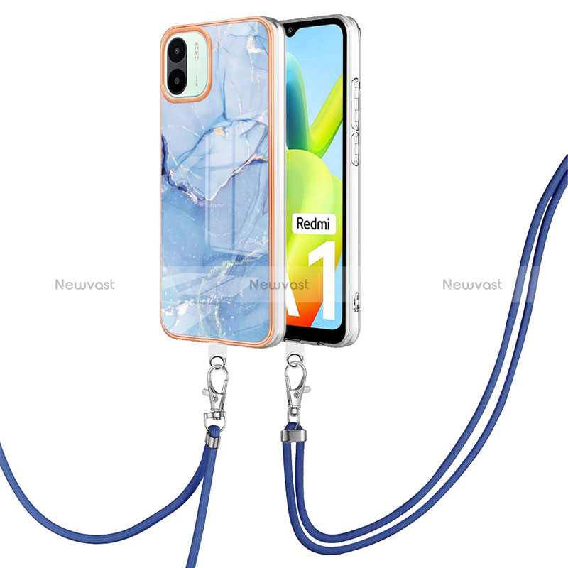 Silicone Candy Rubber Gel Fashionable Pattern Soft Case Cover with Lanyard Strap YB7 for Xiaomi Redmi A2