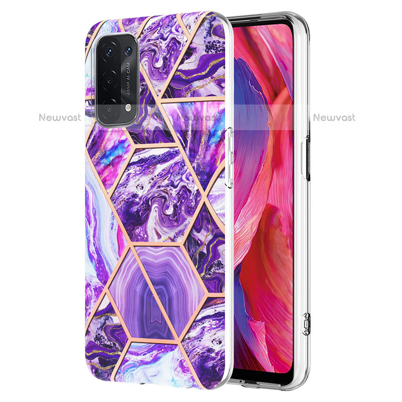 Silicone Candy Rubber Gel Fashionable Pattern Soft Case Cover Y01B for OnePlus Nord N200 5G Purple