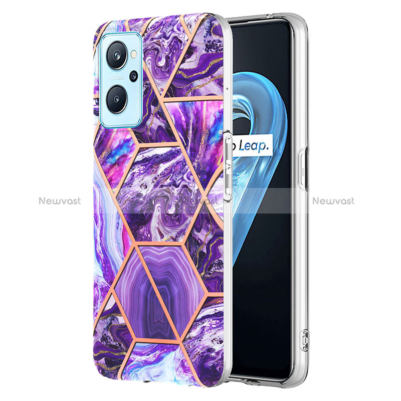 Silicone Candy Rubber Gel Fashionable Pattern Soft Case Cover Y01B for Oppo A96 4G Purple