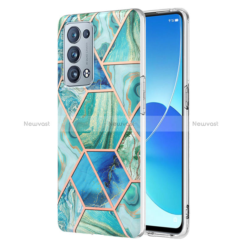 Silicone Candy Rubber Gel Fashionable Pattern Soft Case Cover Y01B for Oppo Reno6 Pro 5G Green