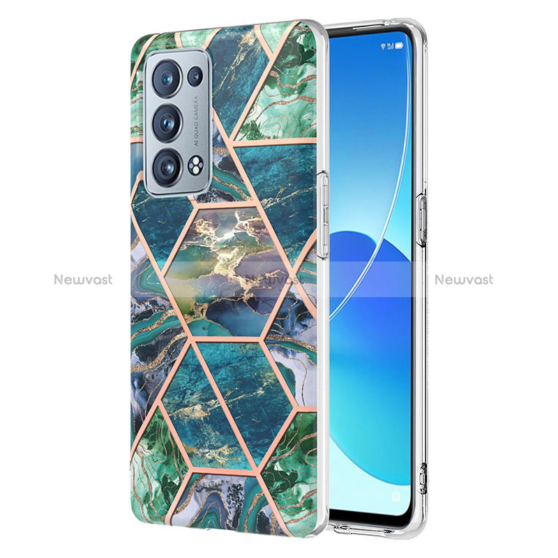 Silicone Candy Rubber Gel Fashionable Pattern Soft Case Cover Y01B for Oppo Reno6 Pro 5G Midnight Green