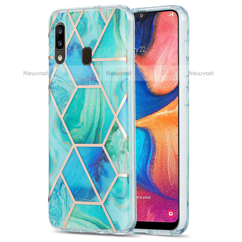 Silicone Candy Rubber Gel Fashionable Pattern Soft Case Cover Y01B for Samsung Galaxy A20 Green